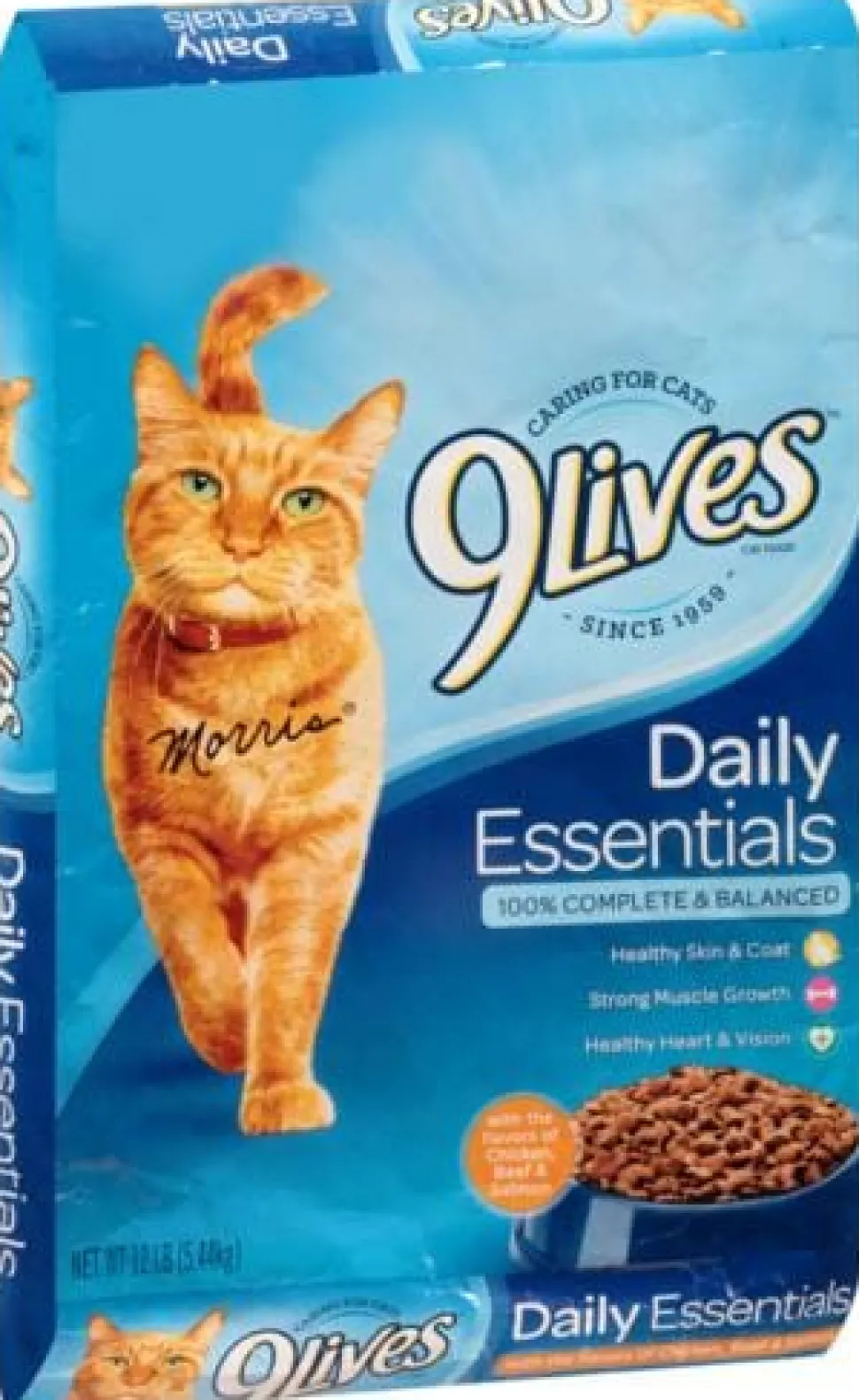 9Lives Daily Essentials Chicken Beef and Salmon Dry Cat Food - 12 Lbs