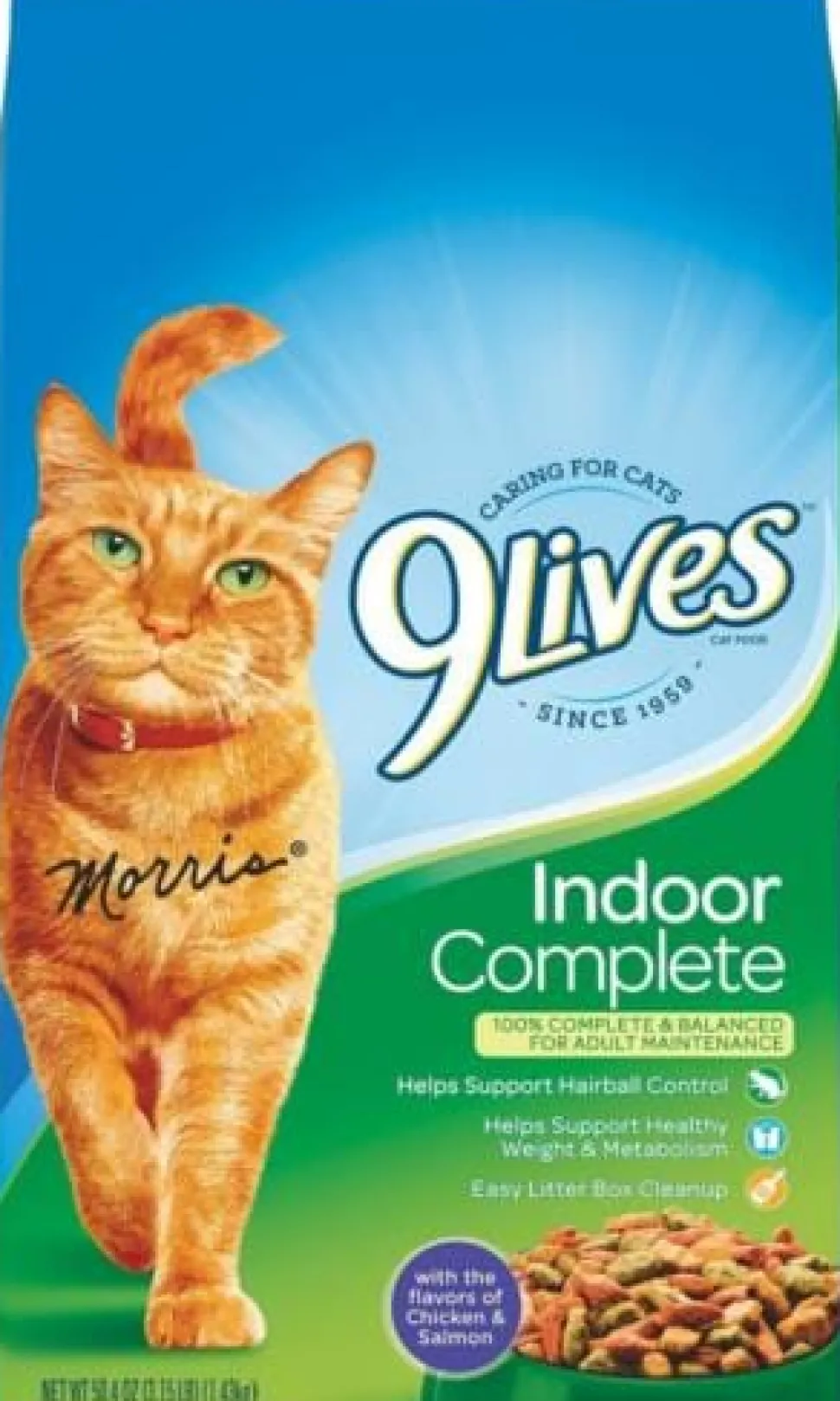 9Lives Indoor Complete Chicken and Salmon Dry Cat Food - 3.15 Lbs - Case of 4