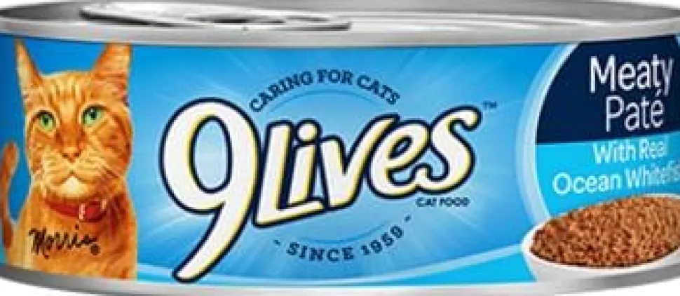 9 Lives Meaty Pate with Ocean Whitefish Dinner Canned Cat Food