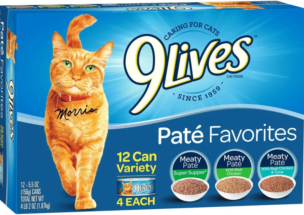 9Lives Pate Variety Canned Cat Food - Variety Pack - 5.5 Oz - 12 Count
