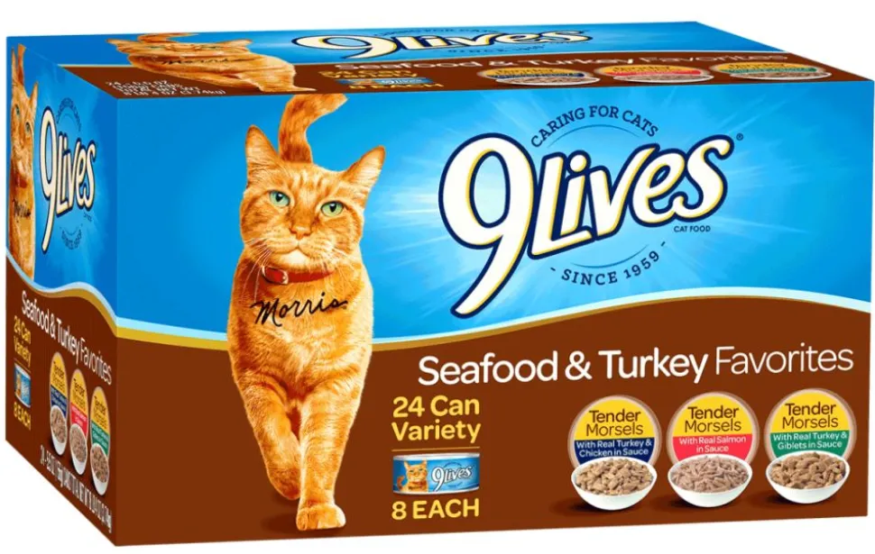 9 Lives Seafood and Turkey Favorites Variety Pack Canned Cat Food