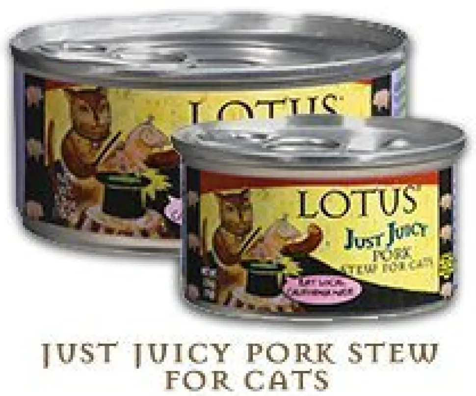 Lotus Just Juicy Stew Pork Canned Cat Food - 5.3 Oz - Case of 24