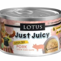 Lotus Just Juicy Stew Pork Canned Cat Food - 2.5 Oz - Case of 24