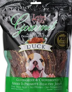Loving Pets Gourmet Jerky with Glucosamine & Chondroitin Dog Jerky Treats - Duck - 12 Oz