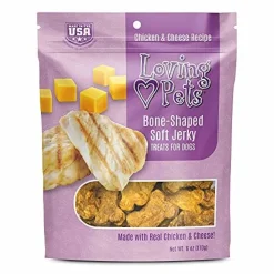 Loving Pets Soft Jerky Bones Soft and Chewy Dog Treats - Chicken and Cheese - 6 Oz