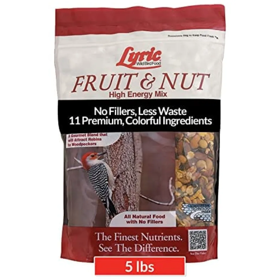 Lyric Fruit & Nut High Energy Wild Bird Food Seed Mix - 5 Lbs - 8 Pack