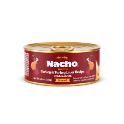 Made by Nacho Turkey and Turkey Liver Minced in Bone Broth Canned Cat Food - 5.5 Oz - Case of 24