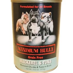 Maximum Bully Canned Dog Food - Tuna/Mackerel - 13.2 Oz - Case of 12