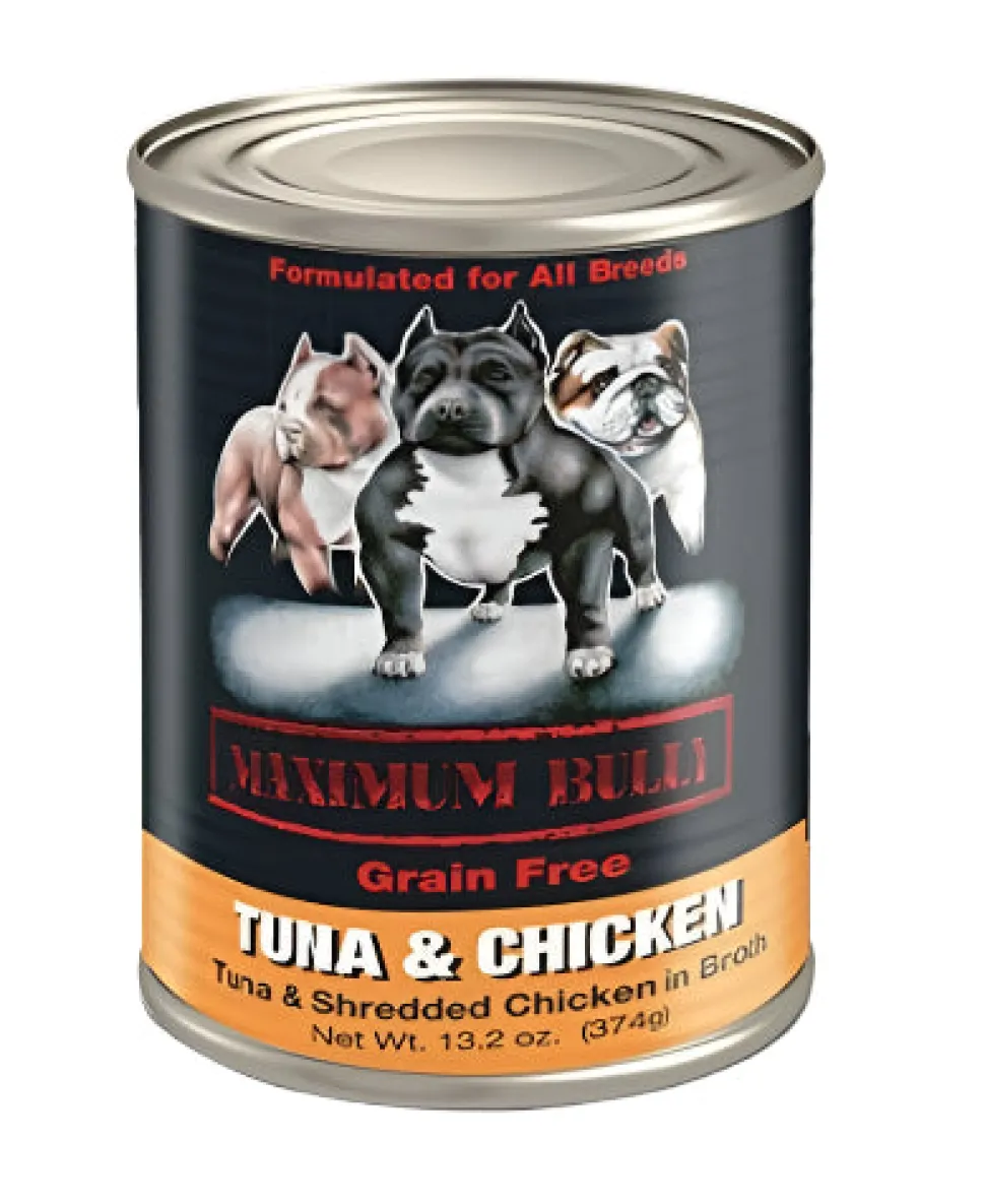 Maximum Bully Canned Dog Food - Tuna/Chicken - 13.2 Oz - Case of 12