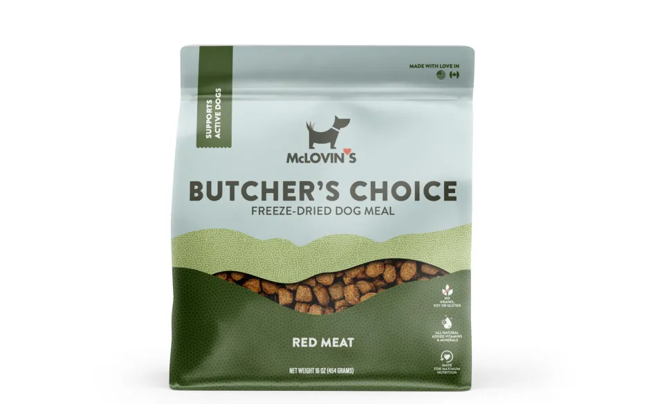 Mclovin's Pet Butcher's Choice Beef and Pork Freeze-Dried Dog Food - 16 Oz