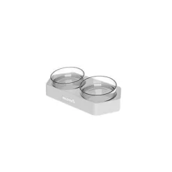 Mclovin's Pet Elevated Angled Food and Water Double Pet Bowl - Gray