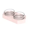 Mclovin's Pet Elevated Angled Food and Water Double Pet Bowl - Pink