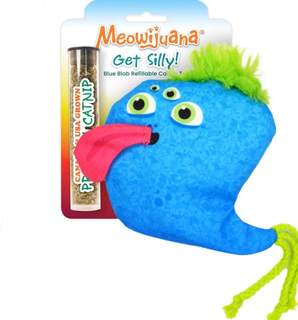 Meowijuana Mohawk Monster Blue Crinkle Catnip Cat Toy