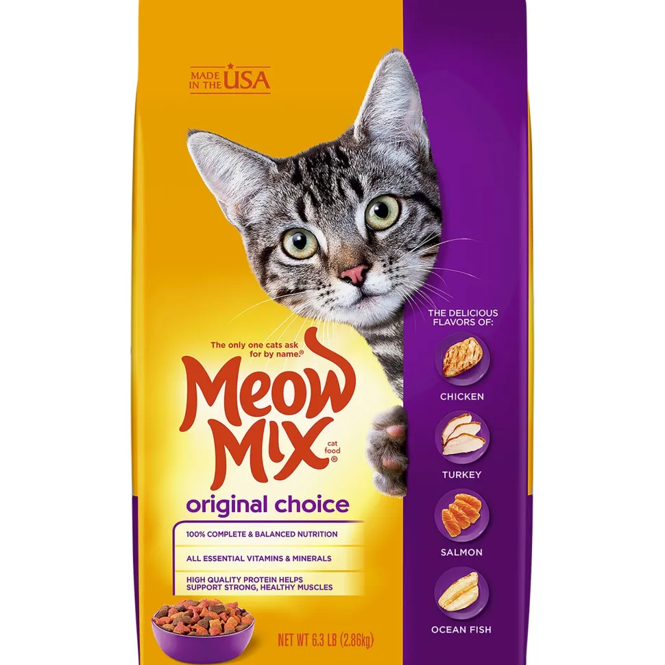 Meow-Mix Original Choice Dry Cat Food Chicken, Turkey, Salmon & Ocean Fish - 6.3 lb