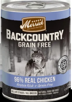 Merrick 96% Grain-Free Chunky Chicken Canned Wet Dog Food - 12.7 oz Cans - Case of 12