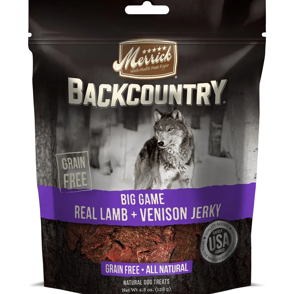 Merrick Backcountry Big Game Lamb and Venison Jerky Dog Treats - 4.5 Oz
