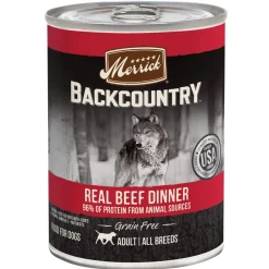 Merrick 'Backcountry' Grain-Free 96% Beef Canned Dog Food - 12.7 oz Cans - Case of 12