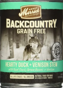 Merrick Backcountry Grain-Free Healthy Duck and Venison Stew Canned Dog Food - 12.7 Oz - Case of 12