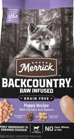 Merrick Backcountry Puppy Grain-Free Raw-Infused Chicken and Salmon Freeze-Dried Dog Food - 4 Lbs