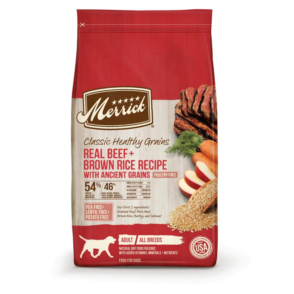 Merrick Classic Canine Beef + Brown Rice with Healthy Ancient Grains Dry Dog Food with Healthy Grains - 4 lb Bag
