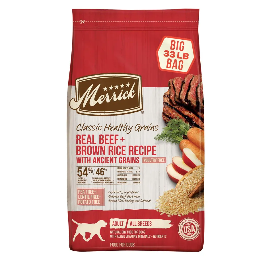 Merrick Classic Canine Beef + Brown Rice with Healthy Ancient Grains Dry Dog Food - 33 lb Bag