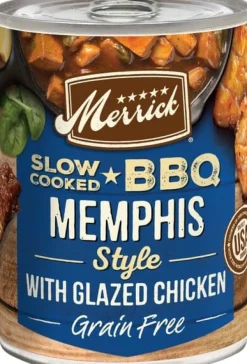 Merrick Classic Slow-Cooked BBQ Memphis Style Glazed Chicken Canned Dog Food - 12.7 Oz - Case of 12