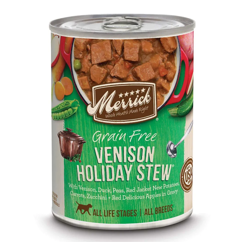 Merrick Classic Venison Holiday Stew Canned Wet Dog Food- 12.7 oz Cans - Case of 12