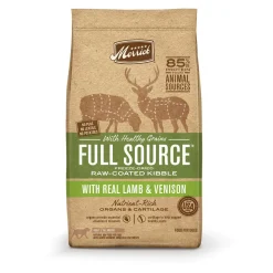 Merrick Full Source Raw-Coated Kibble with Real Lamb + Venison Recipe Dry Dog Food - 4 lb Bag