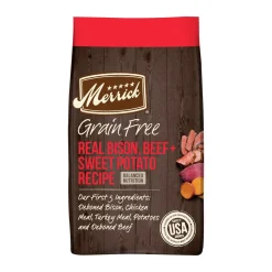 Merrick Grain-Free Bison Beef and Sweet Potato Dry Dog Food - 22 Lbs