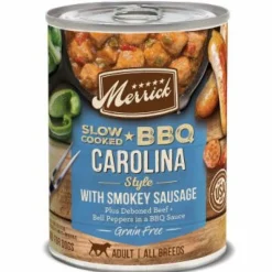 Merrick Grain-Free Slow Cooked BBQ Kansas City Style Pork Recipe Canned Wet Dog Food - 12.7 oz Cans - Case of 12