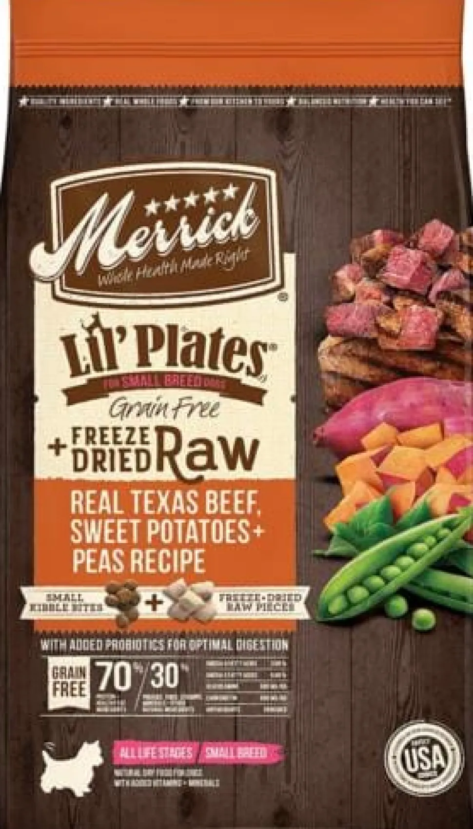 Merrick Lil' Plates Beef & Sweet Potato w/Raw Bites Freeze-Dried Dog Food - 10 lb Bag