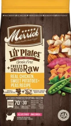 Merrick Lil' Plates Chicken & Sweet Potato w/Raw Bites Freeze-Dried Dog Food - 4 lb Bag