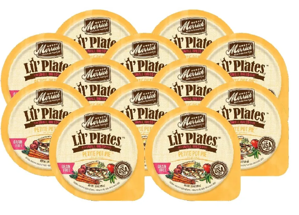 Merrick Lil' Plates Grain-Free Small-Breed PTT Pot Pie Wet Dog Food - 3.5 Oz Trays - Case of 12