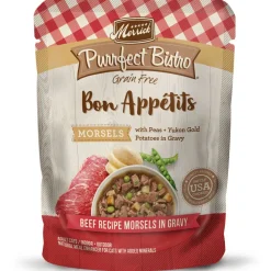 Merrick Purrfect Bistro Bon Appétits Grain-Free Beef Morsels Wet Cat Food - 3 oz Cans - Case of 24