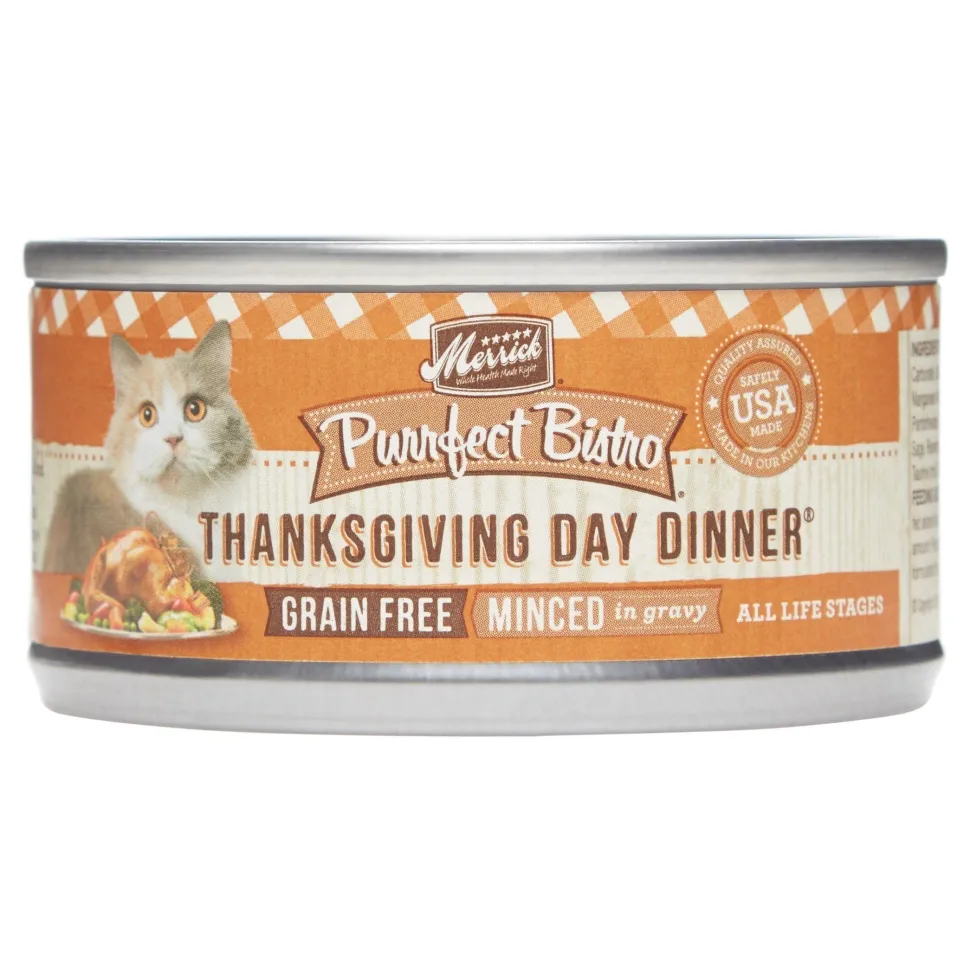 Merrick Purrfect Bistro Grain-Free Thanksgiving Day Dinner Wet Canned Dog Food - 3 oz Cans - Case of 24