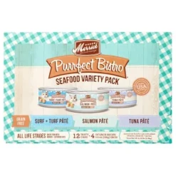 Merrick Purrfect Bistro Grain Free Purrfect Bistro Seafood Variety Pack Canned Cat Food - 5.5 oz Cans - Case of 12