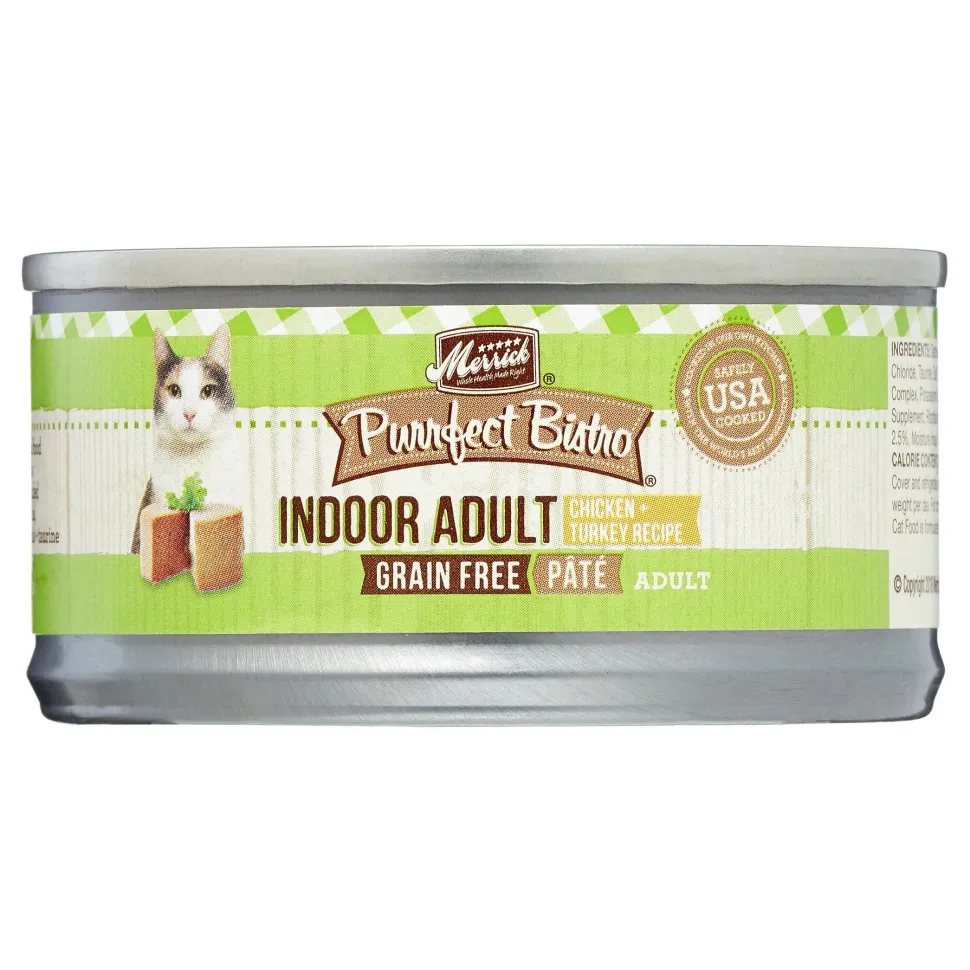 Merrick Purrfect Bistro Grain-Free Indoor Adult Chicken Pate Wet Canned Dog Food - 3 oz Cans - Case of 24