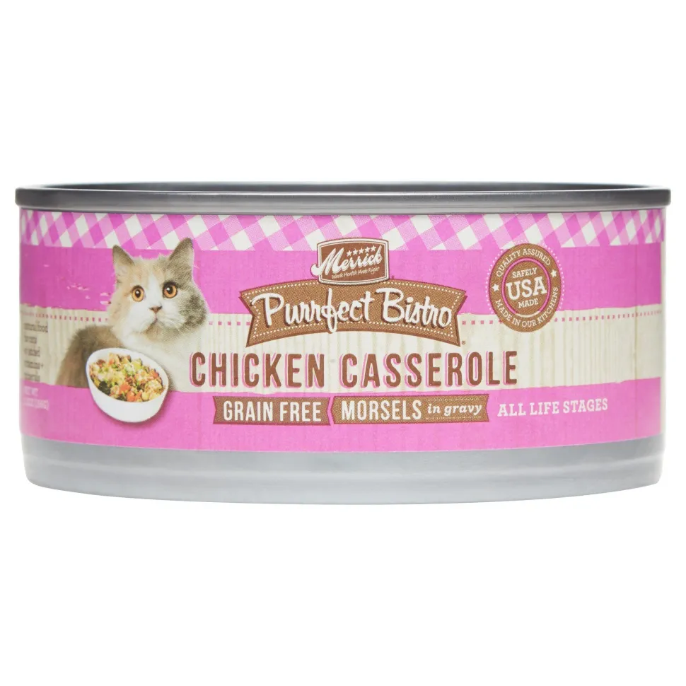 Merrick Purrfect Bistro Grain Free Chicken Casserole Canned Cat Food - 5.5 oz Cans - Case of 24