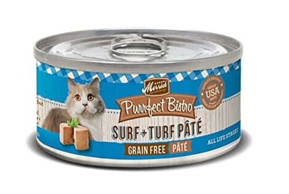 Merrick Purrfect Bistro Surf and Turf Pate Canned Cat Food - 5.5 Oz - Case of 24