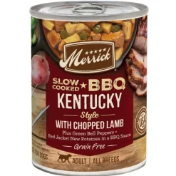 Merrick Slow-Cooked BBQ Kentucky Style with Chopped Lamb Canned Dog Food - 12.7 Oz - Case of 12