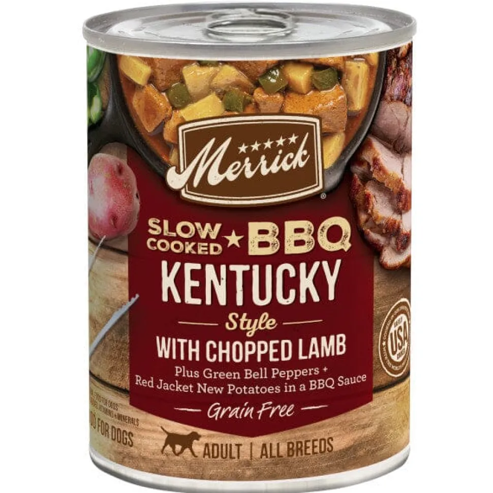 Merrick Slow-Cooked BBQ Kentucky Style with Chopped Lamb Canned Dog Food - 12.7 Oz - Case of 12