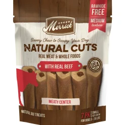 Merrick Treats Natural Cuts with Real Beef Small Chew Naural Dog Chews - 10.5 oz (7 ct) Pouch