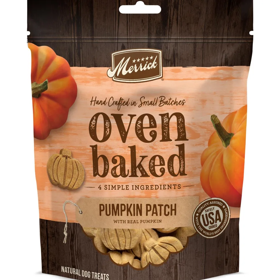 Merrick Treats Oven Baked Pumpkin Patch with Real Pumpkin Baked Dog Treats - 11 oz