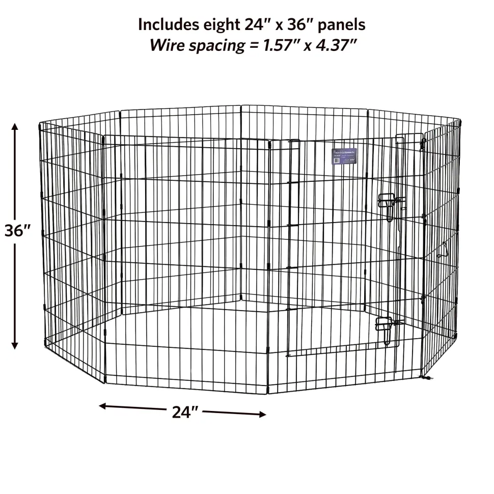 Midwest Contour Metal Exercise Pen for Dogs with Door - Black - 36" Height