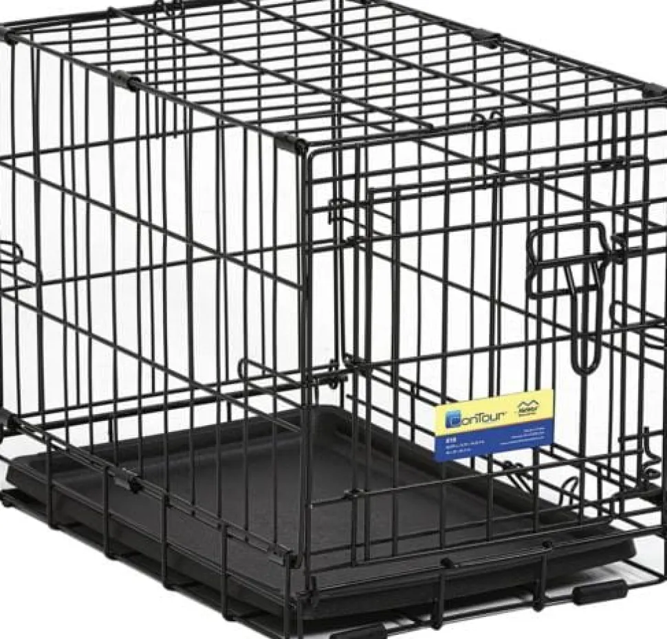 Midwest Contour Metal Folding Single Door Dog Crate - 18" X 12" X 14" Inches