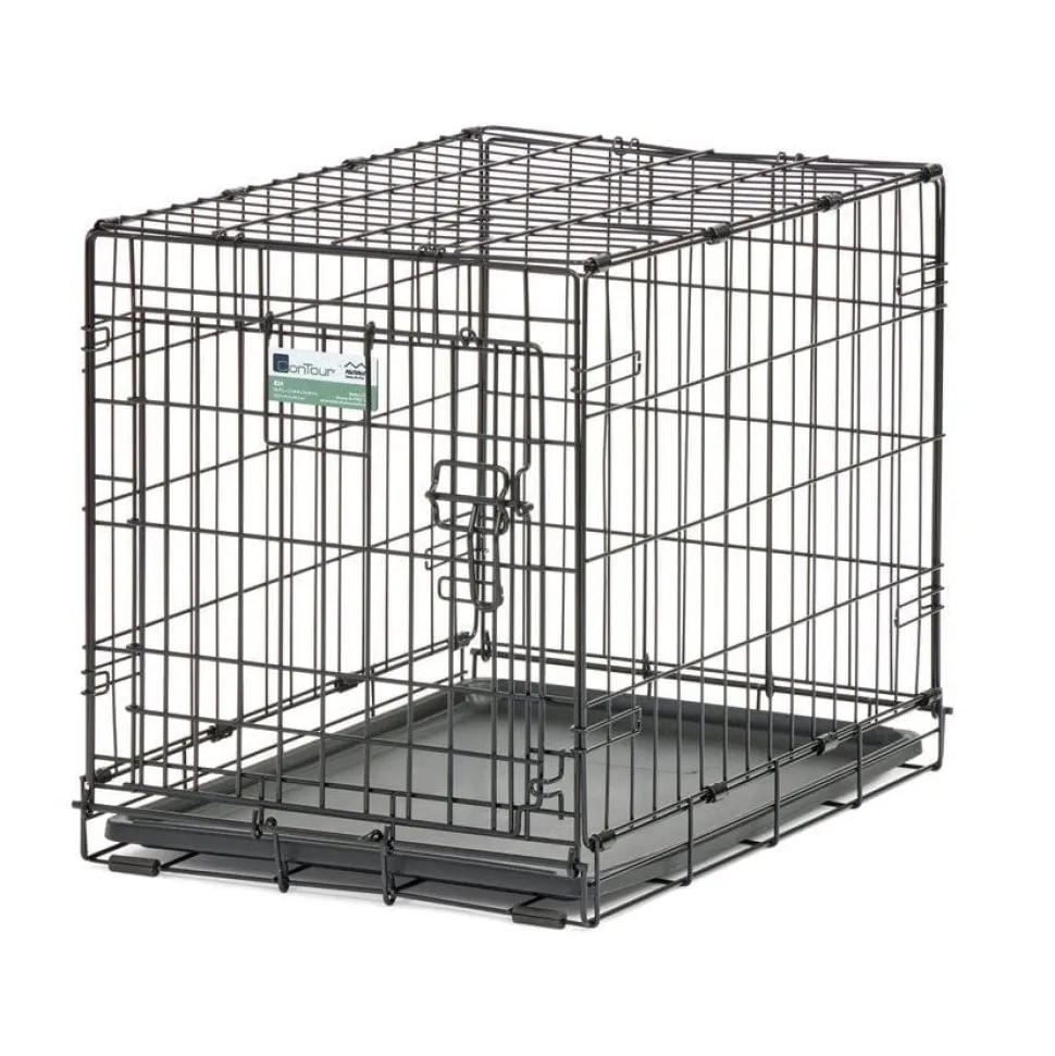 Midwest Contour Metal Folding Single Door Dog Crate - 24" X 18" X 19" Inches