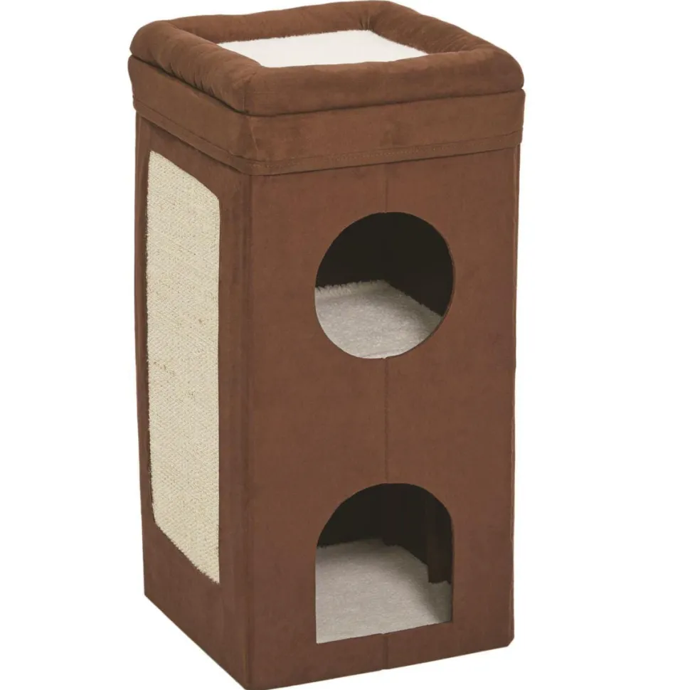 Midwest Curious Condo Cube Condo Cat Furniture - Brown - 16.5" X 16.5" 16.5" Inches