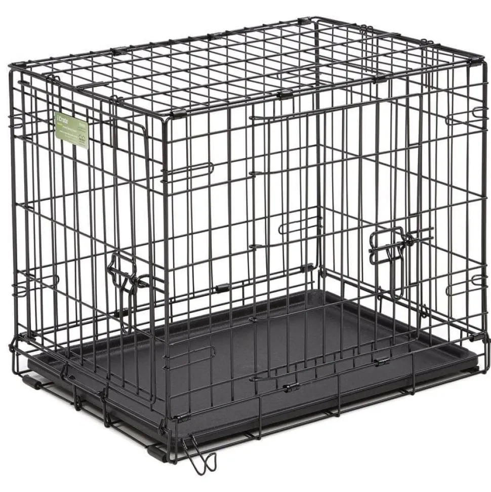 Midwest I-Crate Double Door Metal Folding Dog Crate with Divider Panel - 24" X 18" X 19" Inches