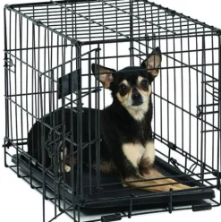 Midwest I-Crate Single Door Metal Folding Dog Crate with Divider Panel - 18" X 12" X 14" Inches