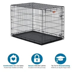 Midwest I-Crate Single Door Metal Folding Dog Crate with Divider Panel - 42" X 28" X 30" Inches